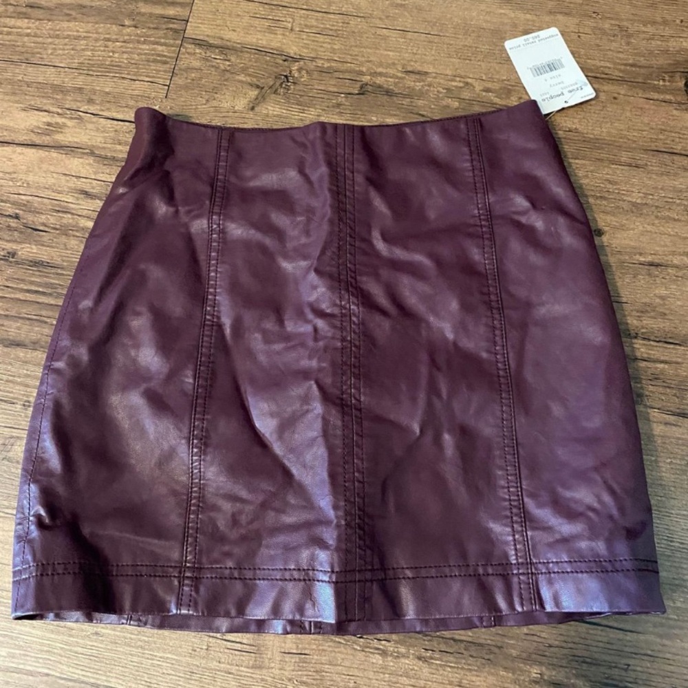 Free people leather skirt